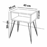 Nightstand Naida walnut-black 45x30x59cm - Слика 4