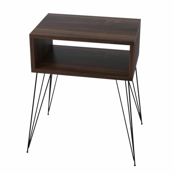 Nightstand Naida walnut-black 45x30x59cm