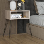 Nightstand Naida grey-beige-black 45x30x59cm - Слика 2