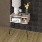 Nightstand Naida grey-beige-black 45x30x59cm - Слика 3