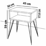Nightstand Naida grey-beige-black 45x30x59cm - Слика 4