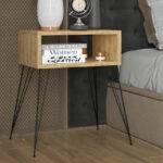 Nightstand Naida natural-black 45x30x59cm - Image 2
