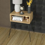 Nightstand Naida natural-black 45x30x59cm - Image 3