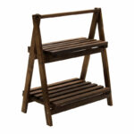 Plant Shelf-stand unit Fenno wood in walnut color 58x34x67cm