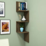 Corner wall shelf Insta walnut 25x25x105,5cm - Image 3