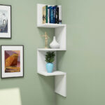 Corner wall shelf Insta white 25x25x105,5cm - Слика 2