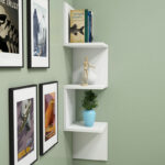 Corner wall shelf Insta white 25x25x105,5cm - Слика 3