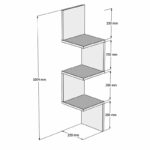 Corner wall shelf Insta white 25x25x105,5cm - Слика 4