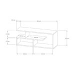 TV Stand Waldo white melamine 100x29.5x40cm - Слика 4