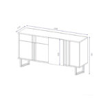 Buffet Amanda walnut-black 160x40x78.5cm - Image 5