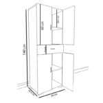 Wardrobe-column Milou white 59x34.5x140cm - Image 4
