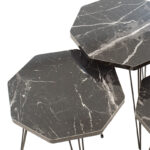 Side tables set 3pcs Buena marble imitation black - Слика 2