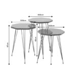 Side tables set 3pcs Buena marble imitation black - Слика 3