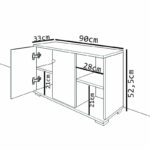 Entrance furniture  Deril white-sonoma 90x33x52.5cm - Слика 6