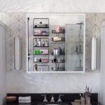 Poliana bathroom cabinet with mirror white 70x17x70cm - Слика 3