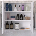 Poliana bathroom cabinet with mirror white 70x17x70cm - Слика 4