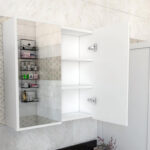 Poliana bathroom cabinet with mirror white 70x17x70cm - Слика 5