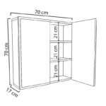 Poliana bathroom cabinet with mirror white 70x17x70cm - Слика 6