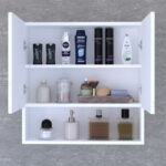 Zante bathroom cabinet with mirror white 70x17x70cm - Image 3