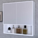 Zante bathroom cabinet with mirror white 70x17x70cm - Image 4