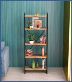 Bookcase Baker walnut-black 66x34x180cm - Image 2