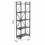 Bookcase Baker walnut-black 66x34x180cm - Image 4