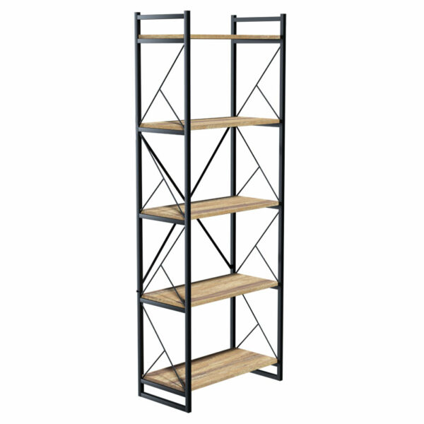 Bookcase Baker walnut-black 66x34x180cm