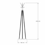 Coat Stand Myra in natural black color D40x160cm - Image 3