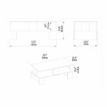 Coffee table Olly white 120x60x47cm - Image 3