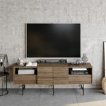 Tv stand Kevan walnut-black leg 180x35x65cm - Слика 2