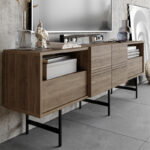 Tv stand Kevan walnut-black leg 180x35x65cm - Слика 3