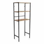 Ормар за перење Zermin метал-меламин природен-црн 70x25x150 см