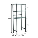 Laundry cabinet Zermin metal-melamine natural-black 70x25x150cm - Слика 3