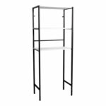 Laundry cabinet Zermin metal-melamine white-black 70x25x150cm