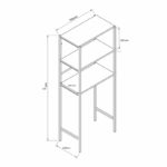 Laundry cabinet Zermin metal-melamine white-black 70x25x150cm - Слика 3