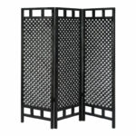Wooden screen Locky black 150x2x160cm