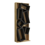 Полица за книги Џејми природна - темно сива 60x24x153,6 см