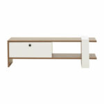 Tv set Salon in white-walnut color 120x25x37cm - Image 2