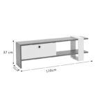 Tv set Salon in white-walnut color 120x25x37cm - Image 6