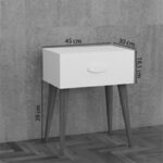 Nighstand Laber white melamine 45x30x57.5cm - Слика 5