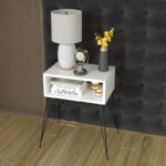 Nighstand Naida white melamine 45x30x57cm - Слика 2