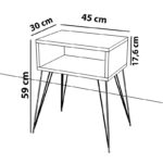Nighstand Naida white melamine 45x30x57cm - Слика 4