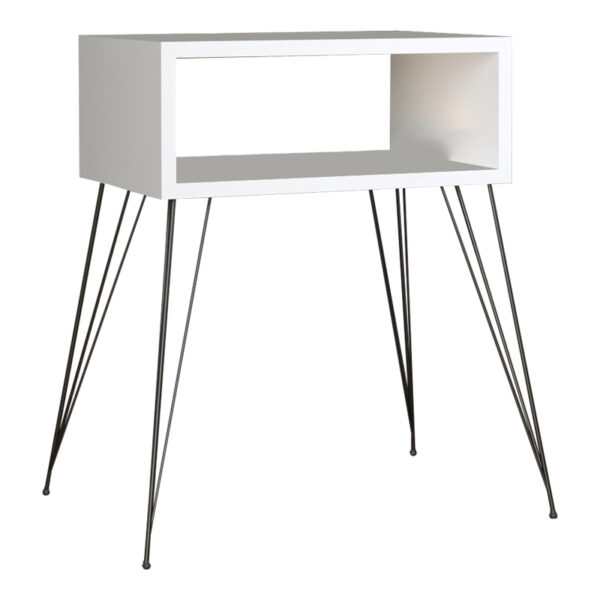 Ноќна масичка Naida бел меламин 45x30x57 см