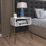 Nighstand Naida grey marble melamine 45x30x59cm - Image 2