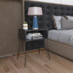 Nighstand Naida  black marble melamine 45x30x59cm - Слика 2