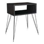 Ноќна масичка Naida црн мермерен меламин 45x30x59 см