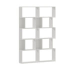 Библиотека Booky со 12 полици, бел меламин 120x20x175 см