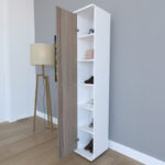 Entrance furniture-hanger Ridi white-walnut melamine 30x35x177cm - Image 2