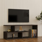 TV Stand Waldo black-dark grey melamine 100x29.5x40cm - Image 2