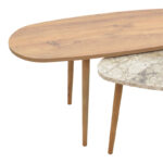 Monty oak-beige melamine marble coffee table 116x46x46cm - Слика 2